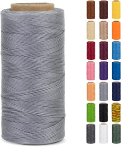 0.8mm Waxed Thread for Leather Sewing 284 Yards 150D Flat Wax String Sewing Thre - Picture 1 of 12