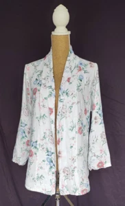 Bella Umbra Womens 100% Linen Floral Light Jacket Italian Fairy Pastel Feminine - Picture 1 of 21