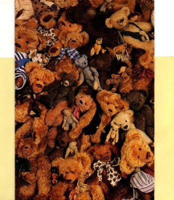 Tarjeta en blanco Brown Teddy Bears Huddle Cuddle Pile Foto 1 de 2