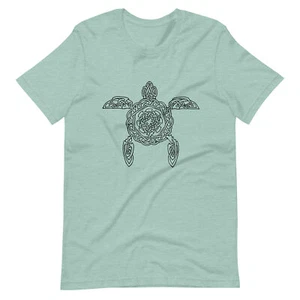 Celtic Sea Turtle Unisex T-shirt, Ultra Soft Ocean Theme Top - Picture 1 of 7