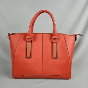 Aldo Satchel Handbag Red Orange Women's Purse Zipper Close & Detachable Strap - Picture 1 of 17
