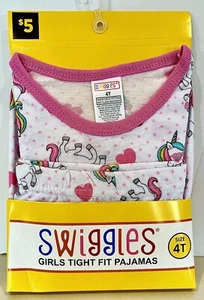 Swiggles Sz 4T Tight Fit PJs Cotton Blend Knit Unicorn Theme - Picture 1 of 2
