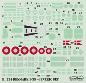 ModelMaker 1/32 D32224 Denmark F-35A - Generic Set Aircraft Decal - Bild 1 von 2