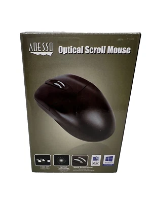 Adesso HC-3003PS Black 3-Button Optical Scrolling PS/2 PC Computer Mouse NIB - Image 1 of 4