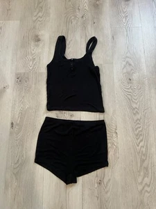 Victoria's Secret Soft Ribbed Cami Short Set Pajama Pj Black Sz. S - Picture 1 of 5