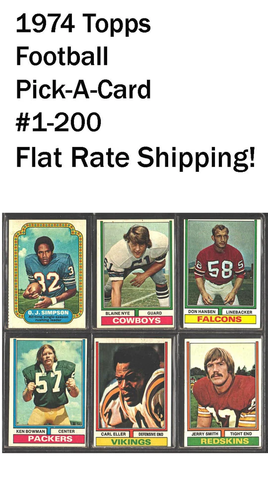 1974 Topps Football - Pick A Card #1-200 Flat Rate Shipping! - Image 1 of 1