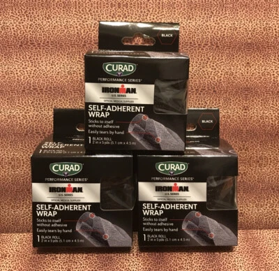 3- CURAD Performance Series Ironman Self-Adherent Wrap Black Roll 2" x 5 yds Ea. - Image 1 of 4