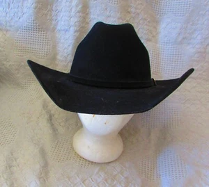Tony Lama Negro Premium Lana Occidental Sombrero de Vaquero Talla 7 1/8 - Imagen 1 de 11