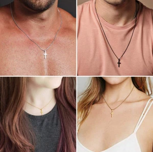 Stainless steel double-layer cross pendant jewelry titanium steel necklace - Picture 1 of 16