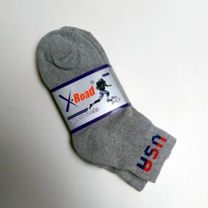 XRoad 2 Pair Men Sport Gray solid Athletic Quarter Ankle Socks, Size 9-11 NEW - Picture 1 of 2
