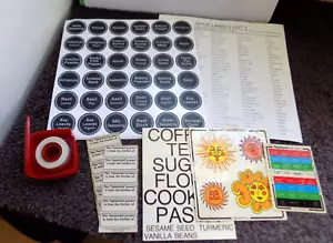 Tupperware Labels, Stickers + New 340 Spice Labels & 46 Blank Labels Chalkboard - Picture 1 of 11