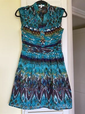 Delia’s Women Multicolor Sleeveless Dress Small Button Up Boho Grunge Geometric - Image 1 of 4