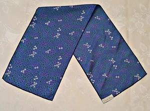 SCARF VINTAGE AUTHENTIC RICHARD ALLAN POLKA DOT BLUE SILK LONG BOYS' - Picture 1 of 3