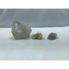 Raw quartz rock specimen lot, 3 pieces