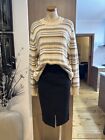 The 1964 Denim Company, Cream Brown Beige Grey Cable Knit Jumper Size L 12-14-16
