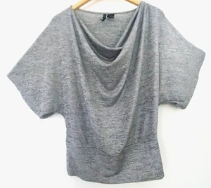 Top Dolman ND collo cappuccio grigio argento metallizzato taglia media  - Foto 1 di 5