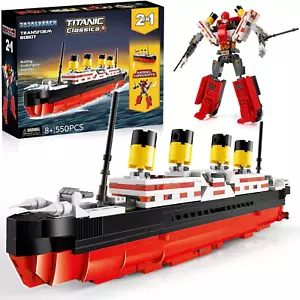 Titanic Stem Toys, 2 in 1 Titanic Model & Transform Robot Building Kit, Collecti - Picture 1 of 7