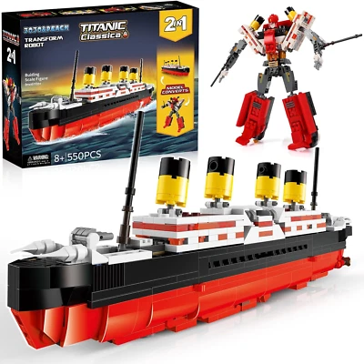 Titanic Stem Toys, 2 in 1 Titanic Model & Transform Robot Building Kit, Collecti - Image 1 of 4