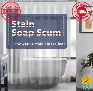 LOVTEX Clear Waterproof Shower Curtain Liner – 72x72, Lightweight & Easy Install - Picture 1 of 7