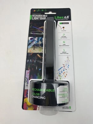 Barra de luz LitezAll recargable con sonido activado que cambia de color batería incluida Foto 1 de 4