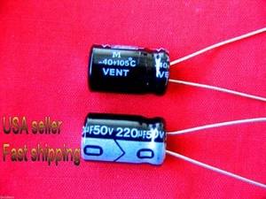 12 pcs  -  220uf 50v electrolytic capacitors 105c - Picture 1 of 1