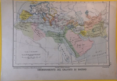Iraq Usa War Caliphate of Baghdad ORIGINAL VINTAGE MAP 10.5x14.5 - C18-8 - Image 1 of 3