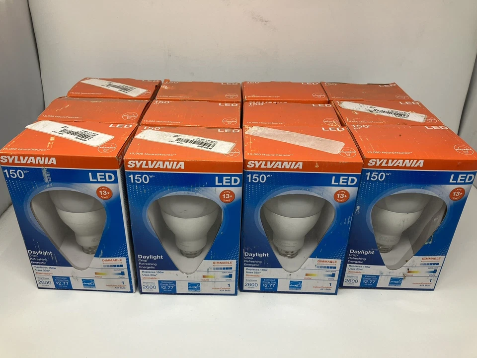 Lot 12 New Sylvania 150W* (23W) Daylight A21 LED Bulbs LED23A21DIM0850URP - Image 1 of 4