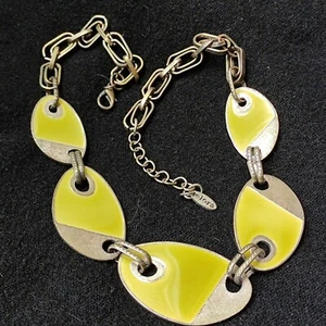 girocollo argento e smalto giallo firma Elora signed yellow choker - Picture 1 of 5
