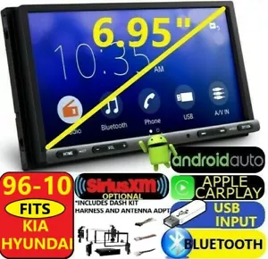 FITS HYUNDAI & KIA CARPLAY ANDROID AUTO USB BT CAR RADIO STEREO W/ OPT. SIRIUSXM - Picture 1 of 11