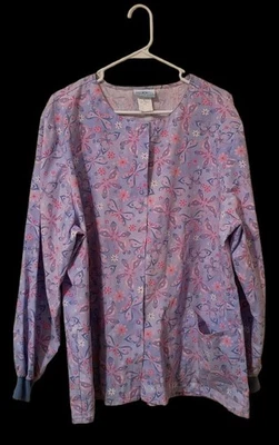 Chaqueta Médica Para Mujer SB Lavanda Mariposa Floral Manga Larga XL Foto 1 de 4