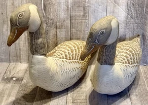 Vintage Canadian Goose Duck Throw Pillows Stuffed Plush Rustic Country - Picture 1 of 9
