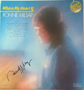Ronnie Milsap signiert Wo mein Herz ist Vinyl Schallplatte Album LP Autogramm JSA COA - Bild 1 von 2