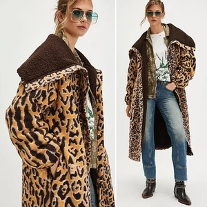 NEW SOLD OUT Free People This Love Printed Cardigan Leopard Ochre Combo NWT XL - Picture 1 of 9