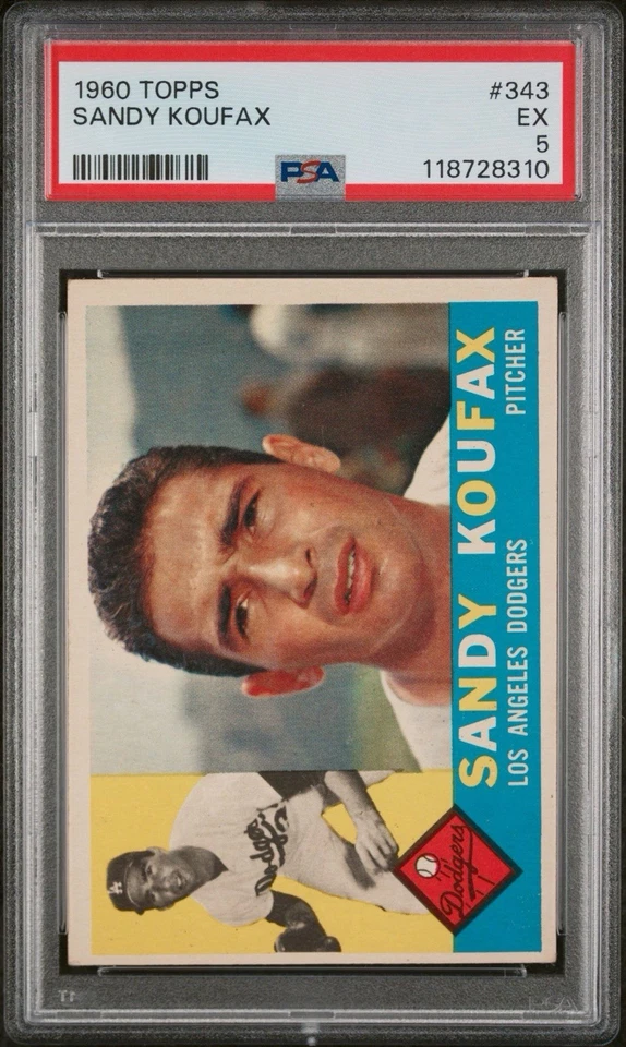 1960 Sandy Koufax Topps PSA 5 #343 - Imagem 1 de 3