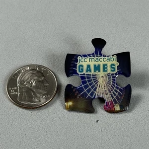 JCC Maccabi Games Jewish Youth Sports Ferris Wheel Puzzle Pin Pinback #56081 - Picture 1 of 2
