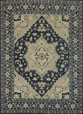 Handmade Blue Oushak Turkish Large Rug 12x15 Transitional Geometric Wool Carpet - Image 1 of 4