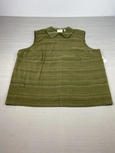 Alfred Dunner Women’s Full Zip Vest Size 22W Green Fall Lightweight Casual - Picture 1 of 11