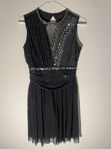 Ladies Figure Skating Dress Black Sz Medium - Picture 1 of 5