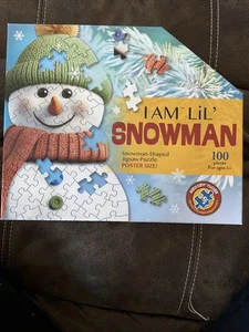 I Am Lil’ Snowman 100 Piece Snowman Shaped Puzzle Poster Size - Picture 1 of 2