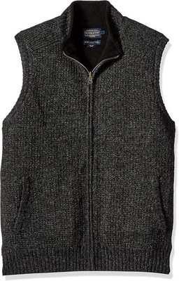 PENDLETON Men's Reversible Washable Wool Fleece Sweater Vest, Gray/Black, XL - Image 1 of 4