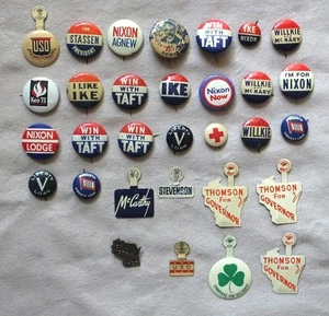 Vintage gebrauchte POLITISCHE & WW I LIBERTY LEIHKNOPF SAMMLUNG WISCONSIN NIXON IKE - Bild 1 von 9