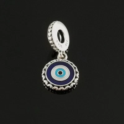 Nuevo Pandora Azul Mal de Ojo Protección y Suerte Plata Cuelga Dije Foto 1 de 4