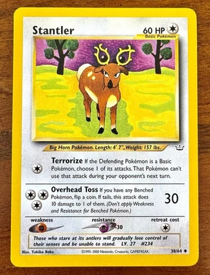 Pokemon Neo Revelation - Stantler 38/64 Uncommon VINTAGE LP Light Play - Image 1 of 2
