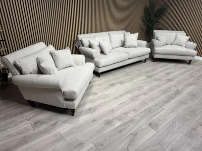 Laura Ashley LYNDEN Style Fabric 3 Seater Sofa + 2 x Armchairs Set - RRP £3395 - Image 1 of 4