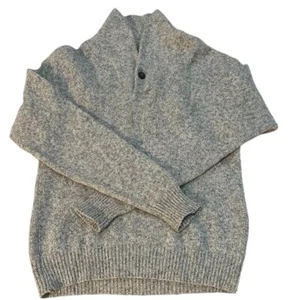 Eddie Bauer Vintage Wool Knit Sweater Mens Size M Camel Beige 80s Solo Button - Picture 1 of 7