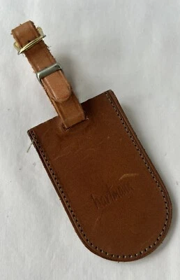 Vintage HARTMANN Tan Leather Luggage ID Travel Hang Tag - Image 1 of 3