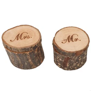 Wooden Ring Box, Ring Bearer Box Engagement Ring Box Wedding Day Rustic Ring ... - Picture 1 of 9