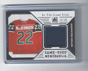2015 IN THE GAME USED NATHAN MacKINNON GAME USED MEMORABILIA 24/25 AVALANCHE