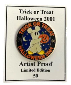 Disneyana Ghost Mickey Trick or Treat Halloween 2001 Artist Proof Pin LE 50 - Bild 1 von 1