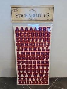 Stickabilities Crafts Stickers, Numbers Letters Red/blue NOS - Picture 1 of 2